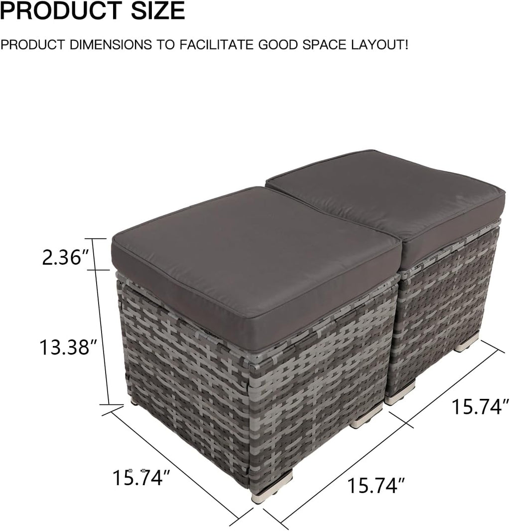 Patio Rattan Ottomans