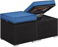 Wicker Patio Storage Ottomans
