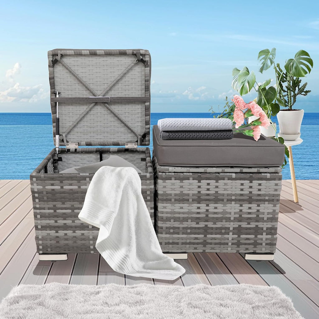 Patio Rattan Ottomans