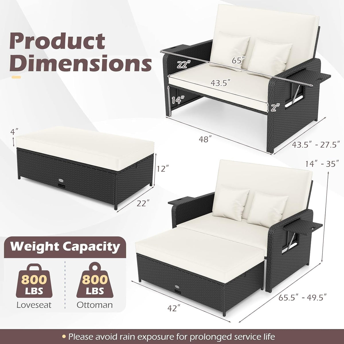 Rattan Patio Daybed Set