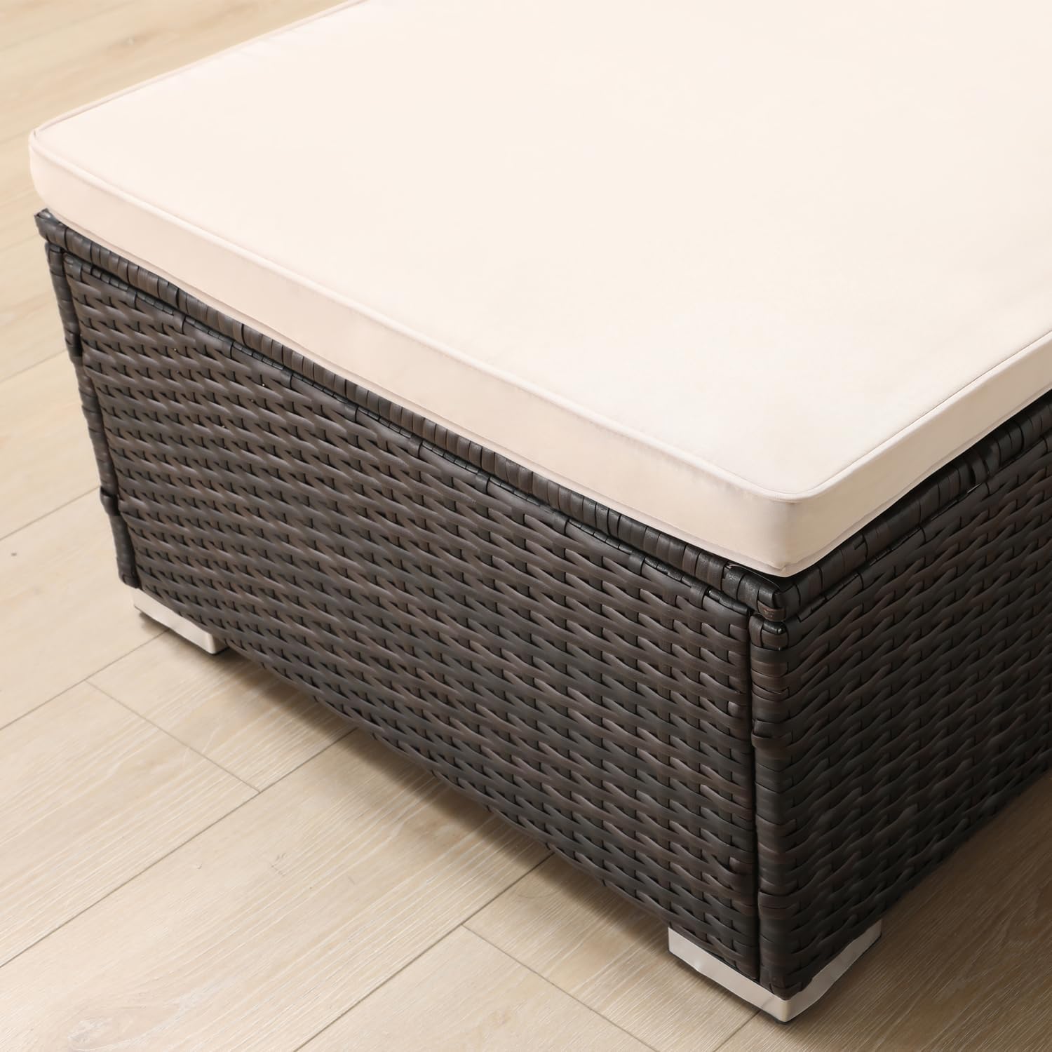 2 PE Wicker Patio Chaise Lounges