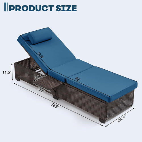 2 Outdoor Rattan Chaise Lounges