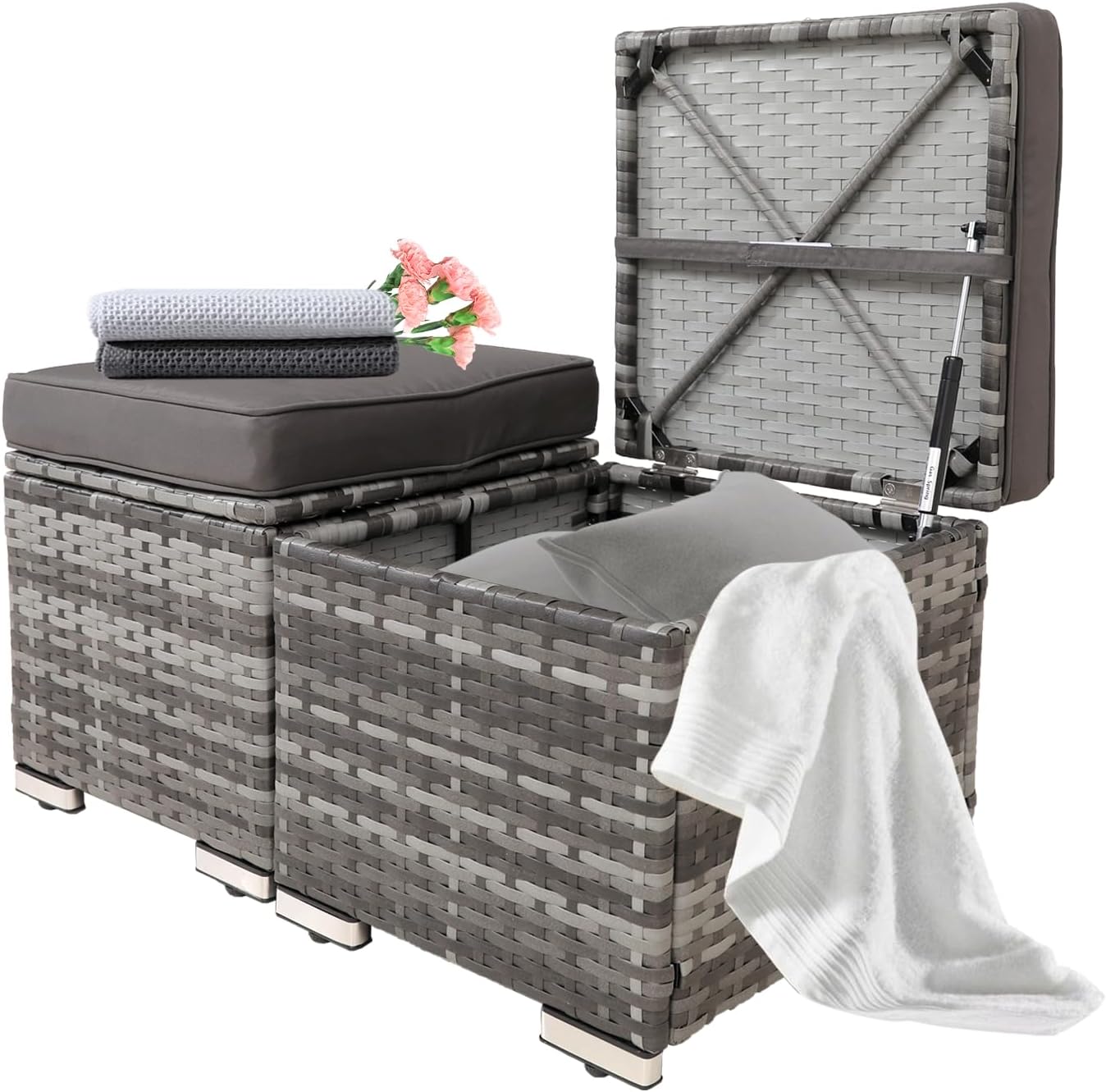 Patio Rattan Ottomans