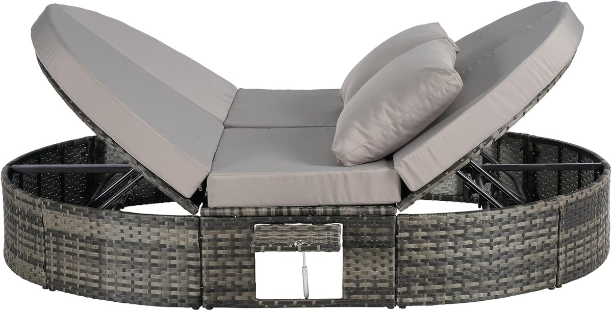 Round Wicker Patio Daybed