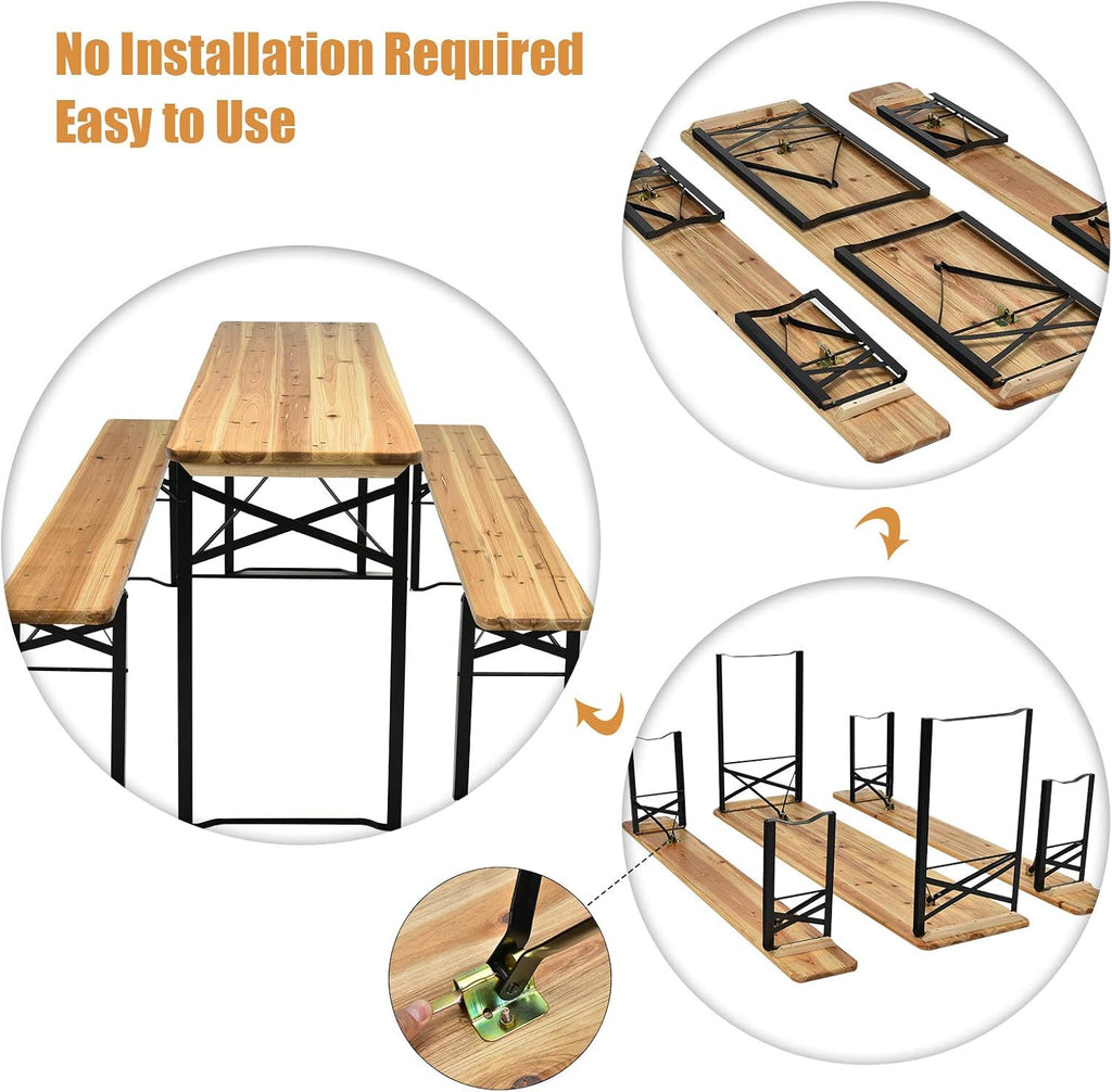 3-Piece Folding Picnic Table Set