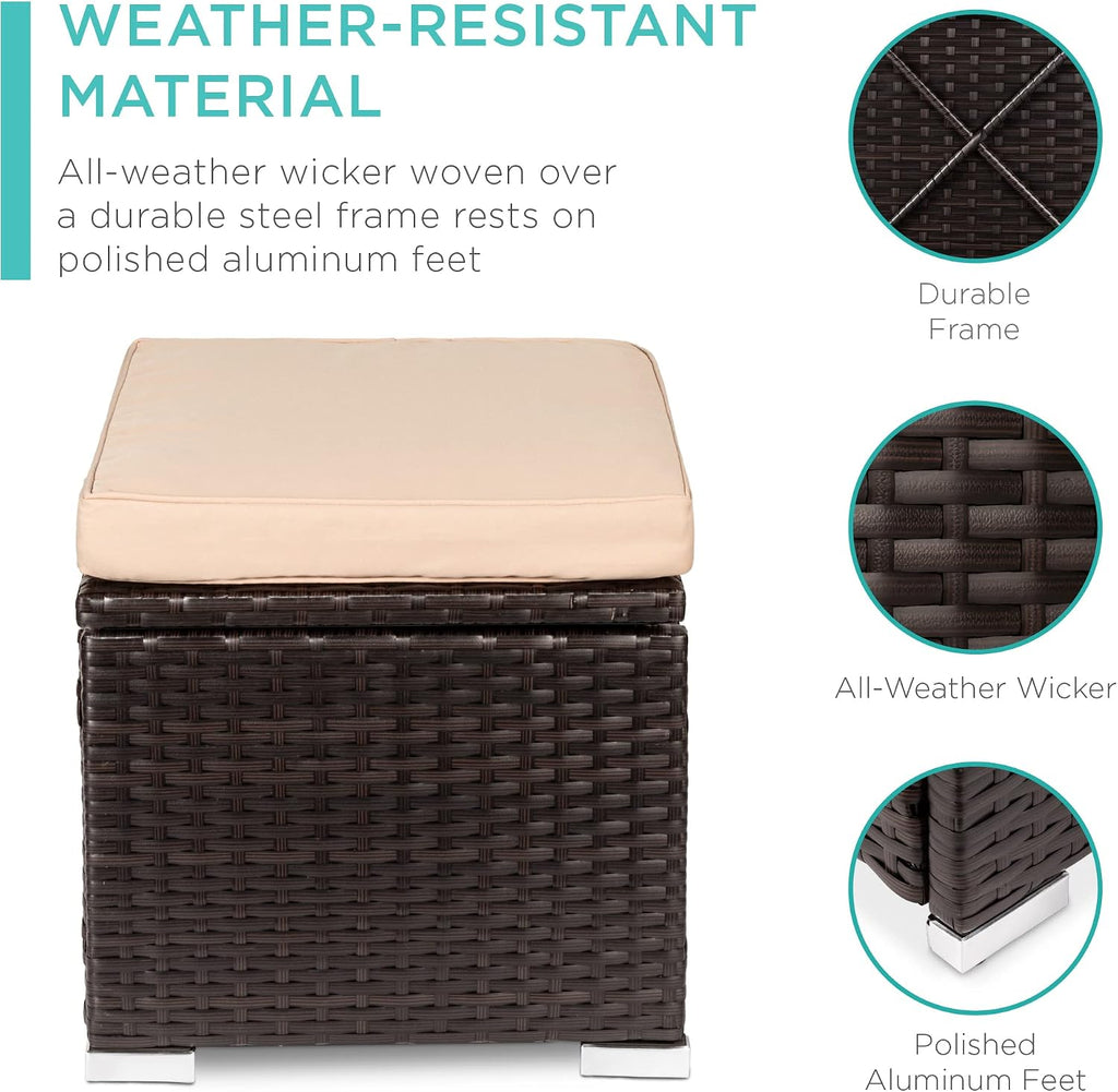 Wicker Ottomans Set of 2