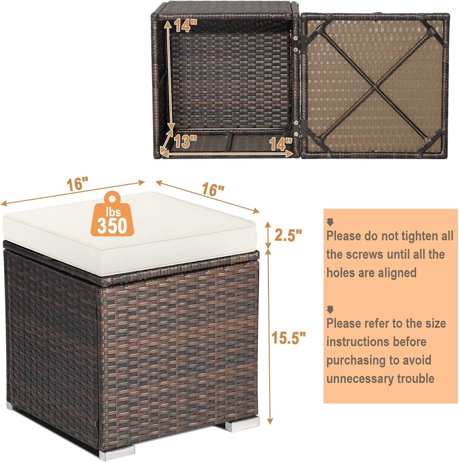 Wicker Ottoman