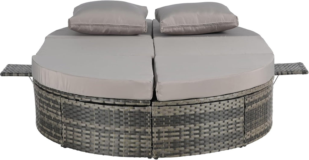 Round Wicker Patio Daybed