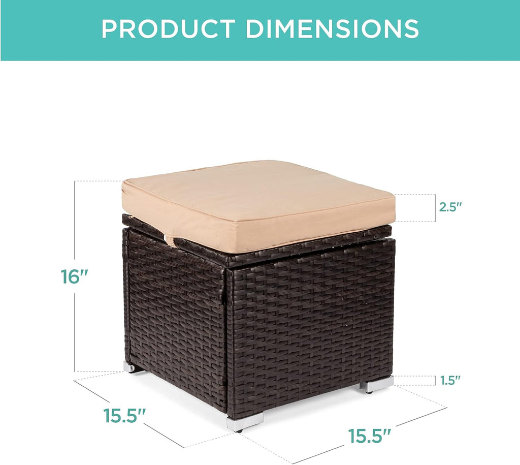 Wicker Ottomans Set of 2