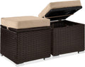 Wicker Ottomans Set of 2