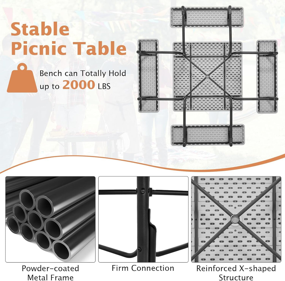 8-Seat Picnic Table Set
