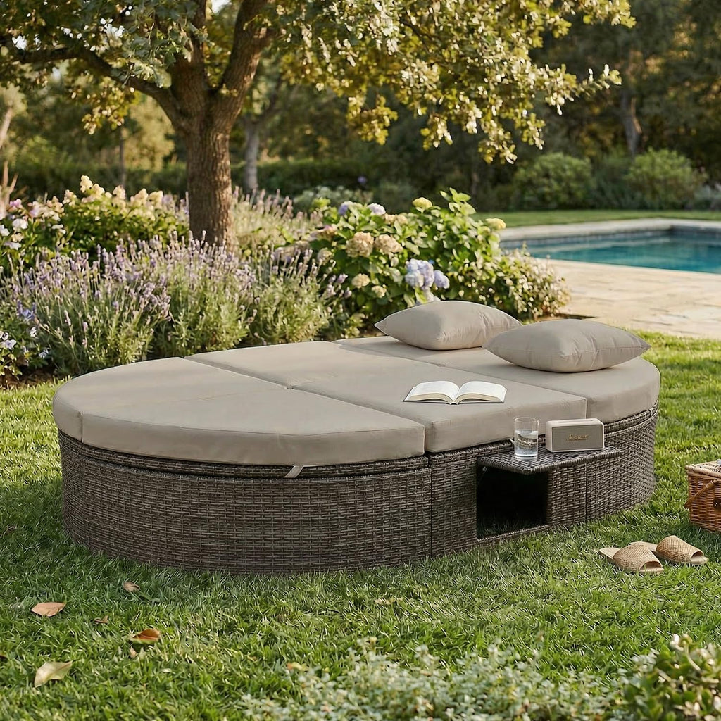 2-Person Rattan Patio Daybed