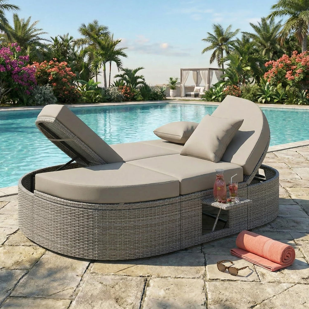 2-Person Rattan Patio Daybed