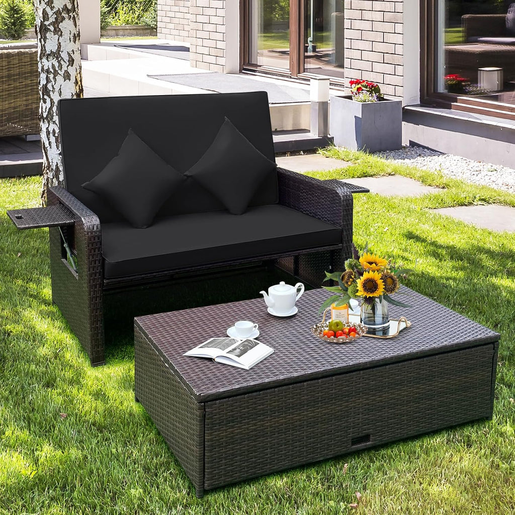 Wicker Patio Daybed Set