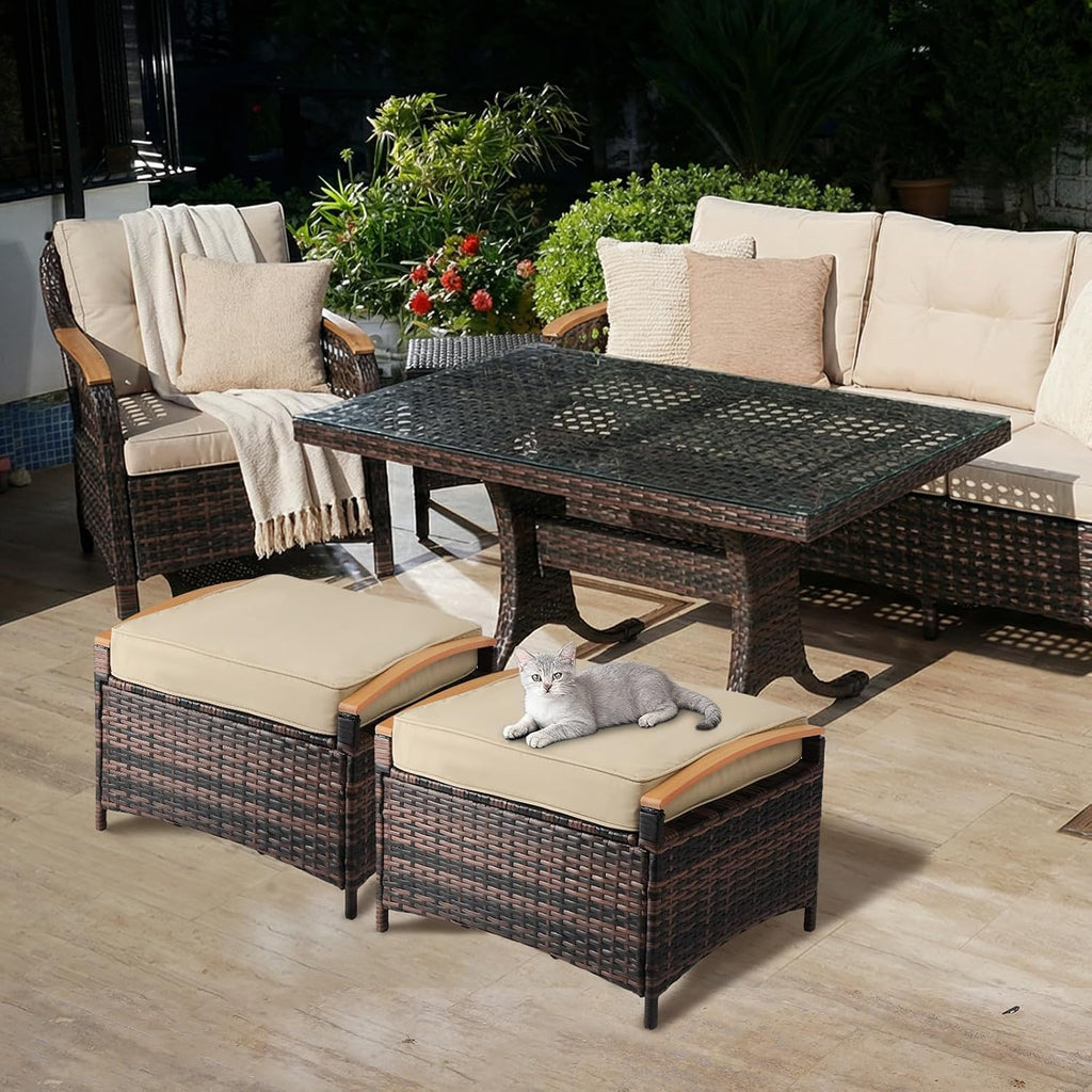 Rattan Ottoman Set