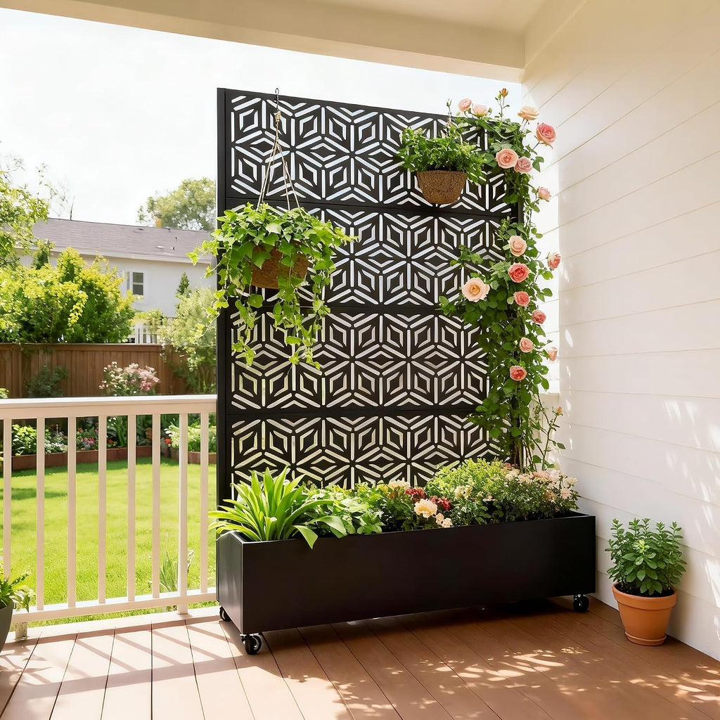 Metal Planter Box with Trellis