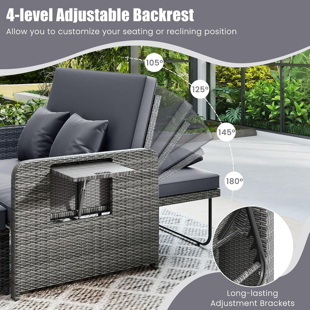Wicker Patio Daybed Set