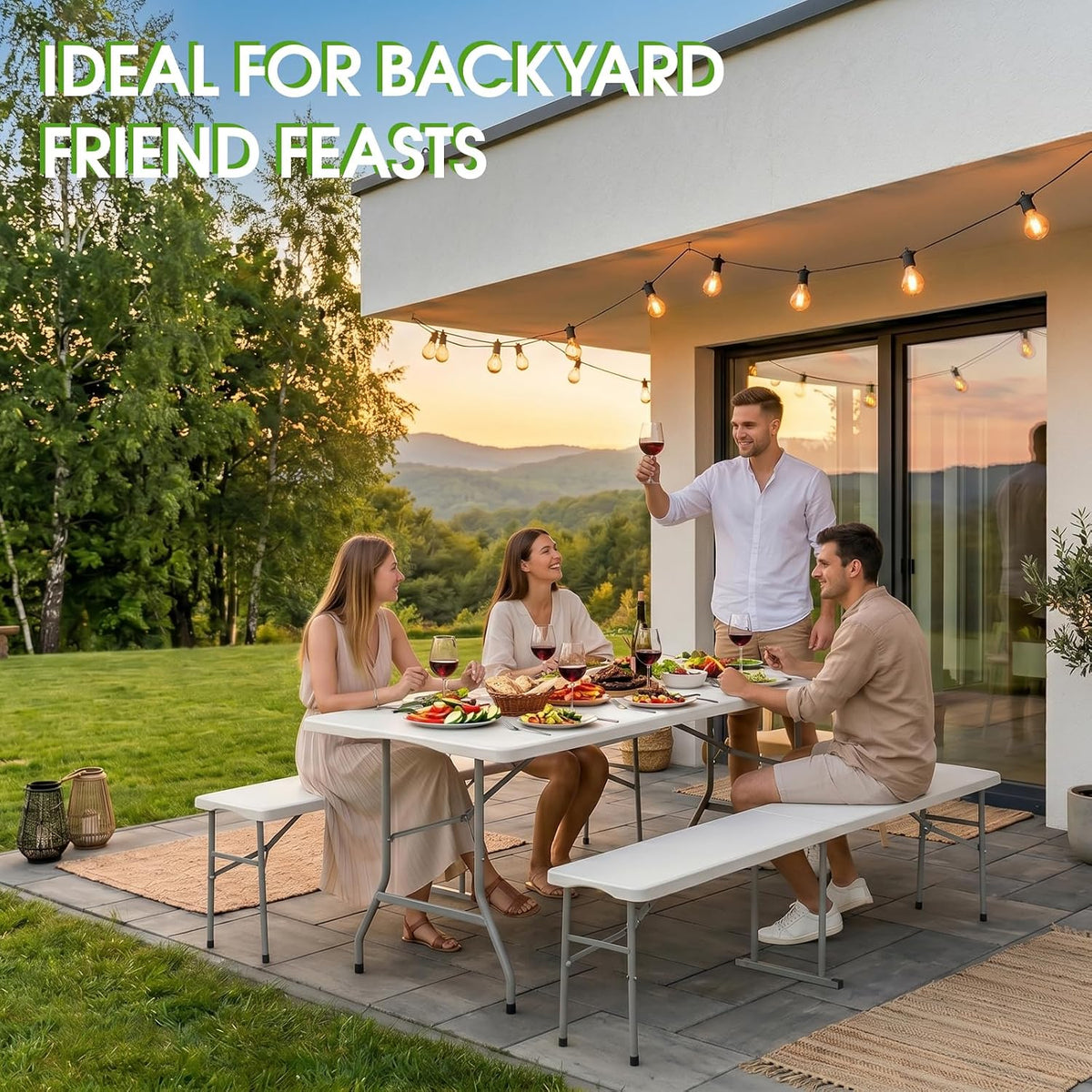 Folding Picnic Table Bench Set