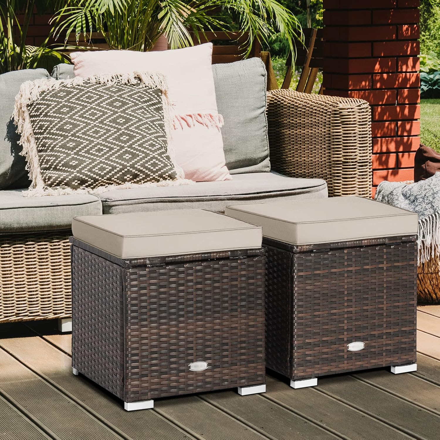 Patio Ottoman Set