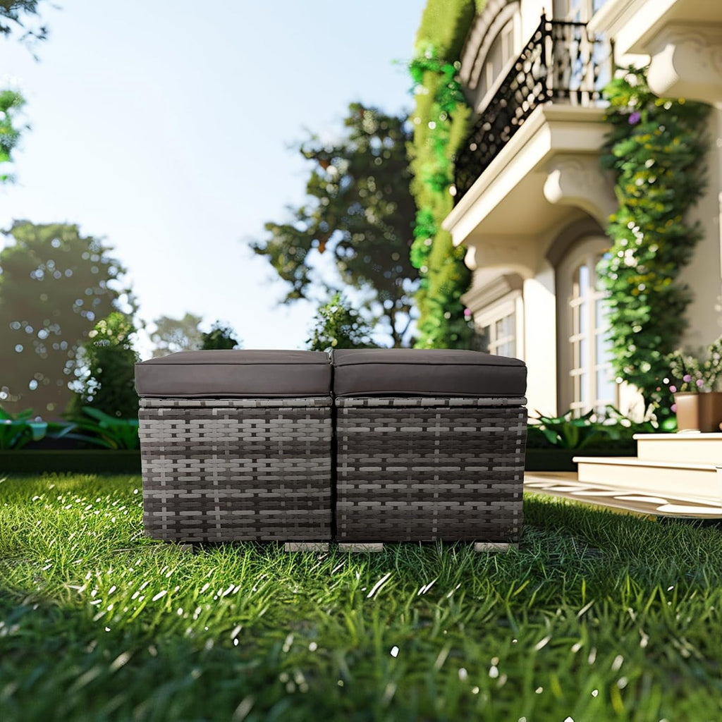 Patio Rattan Ottomans