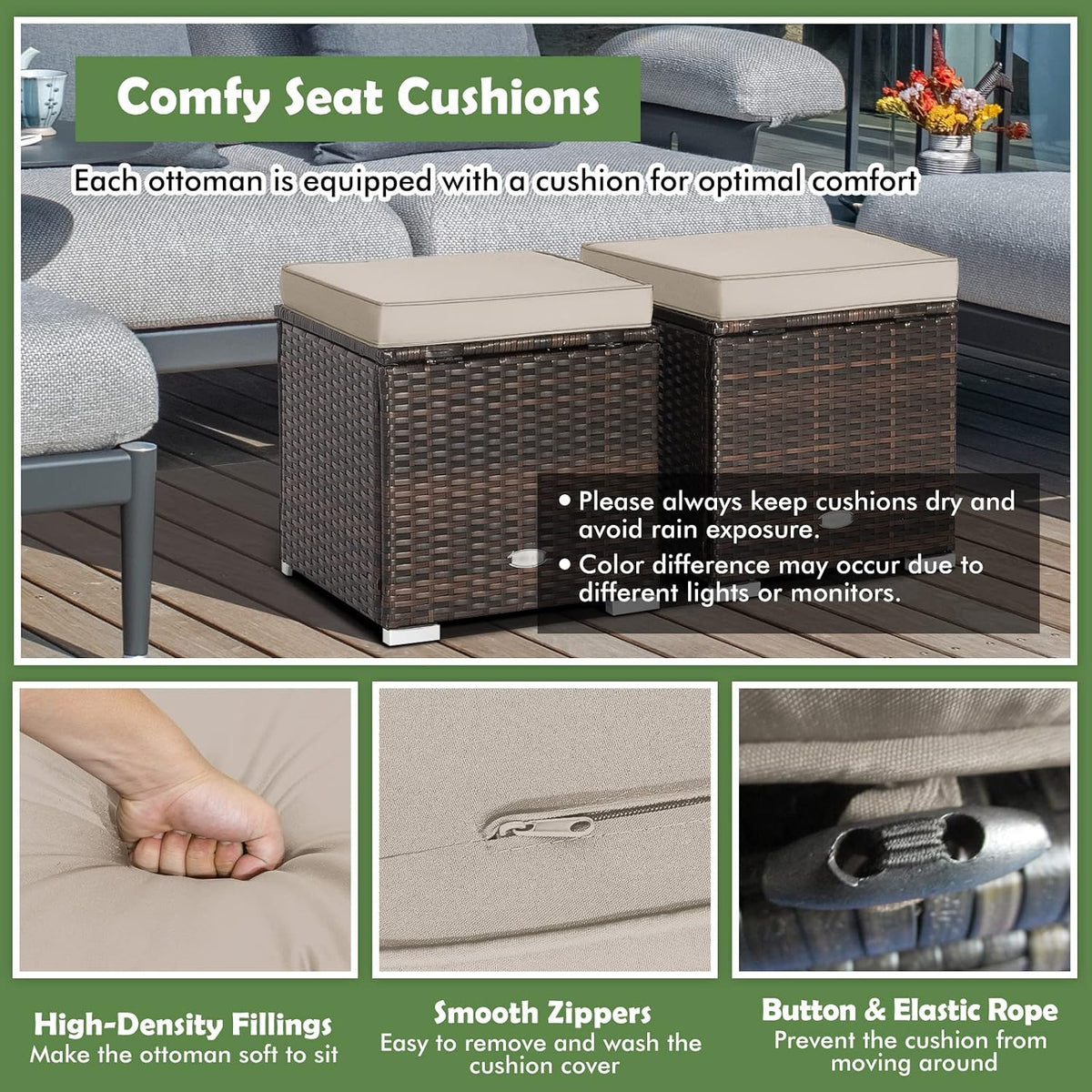 Patio Ottoman Set