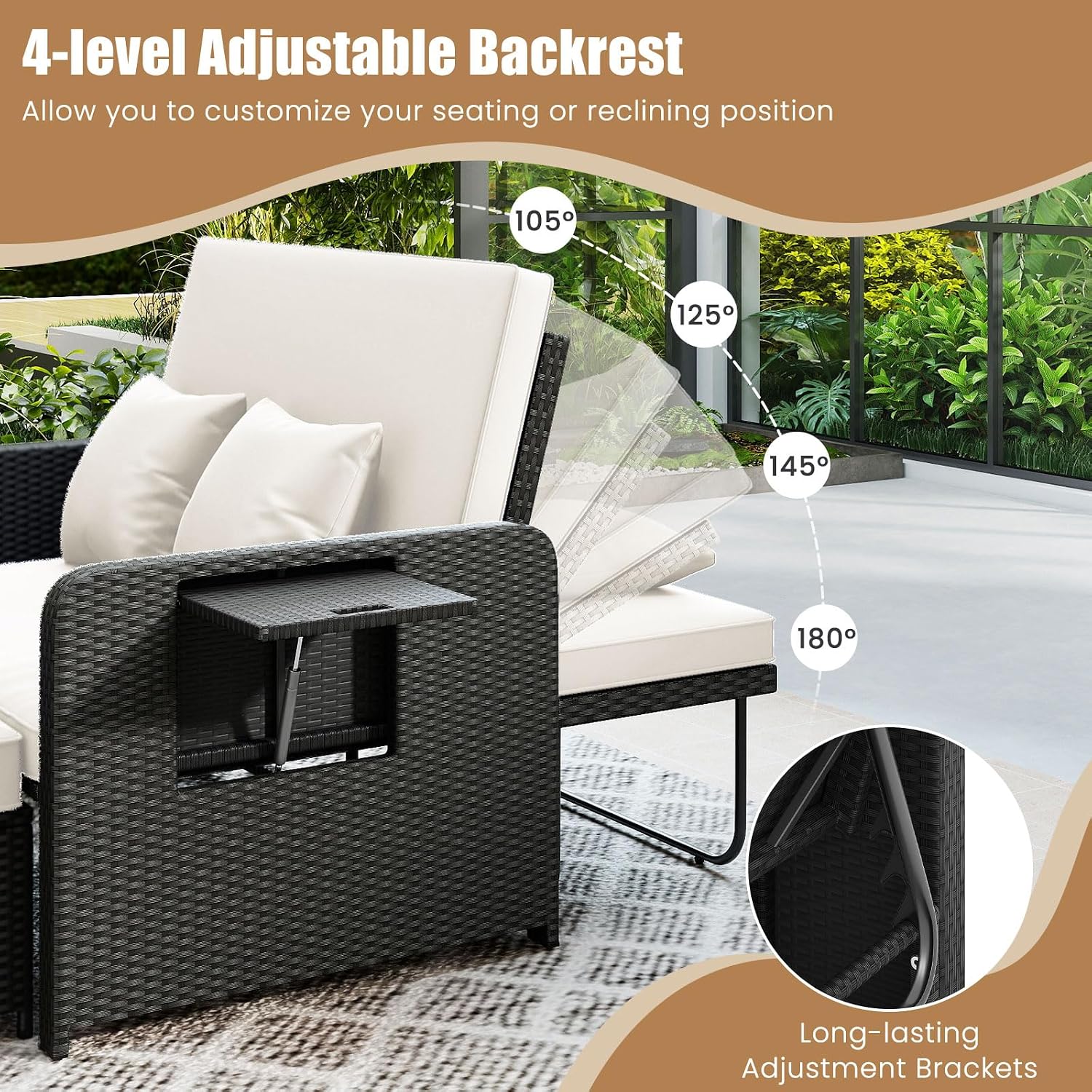 Rattan Patio Daybed Set