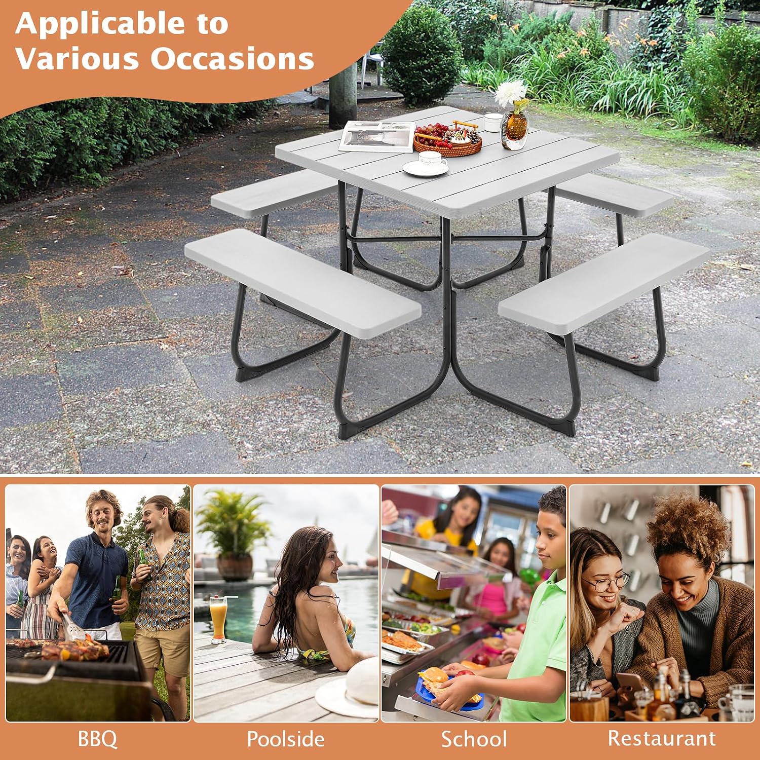 8-Seat Picnic Table Set