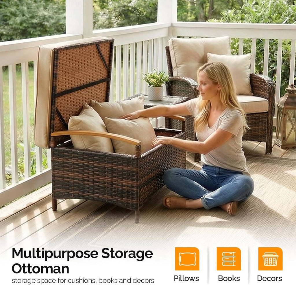 Rattan Ottoman Set