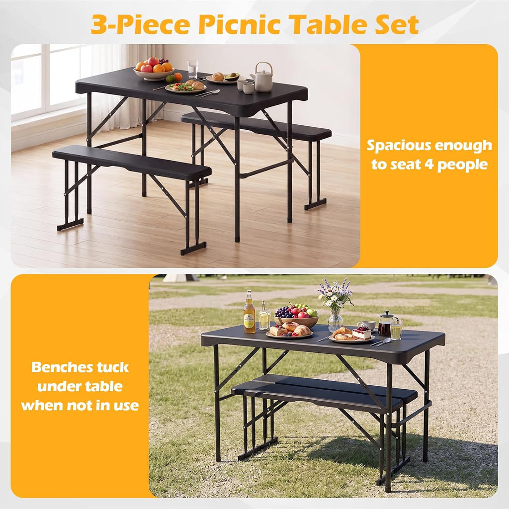 Folding Picnic Table Bench Set