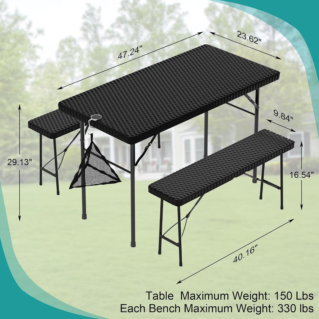 3-Piece Folding Picnic Table Set