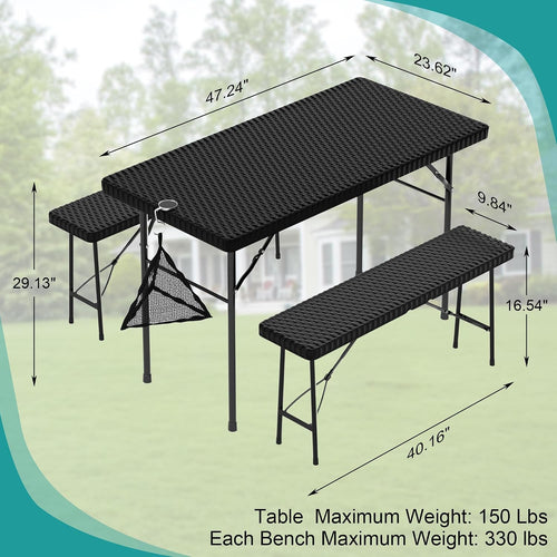 3-Piece Folding Picnic Table Set