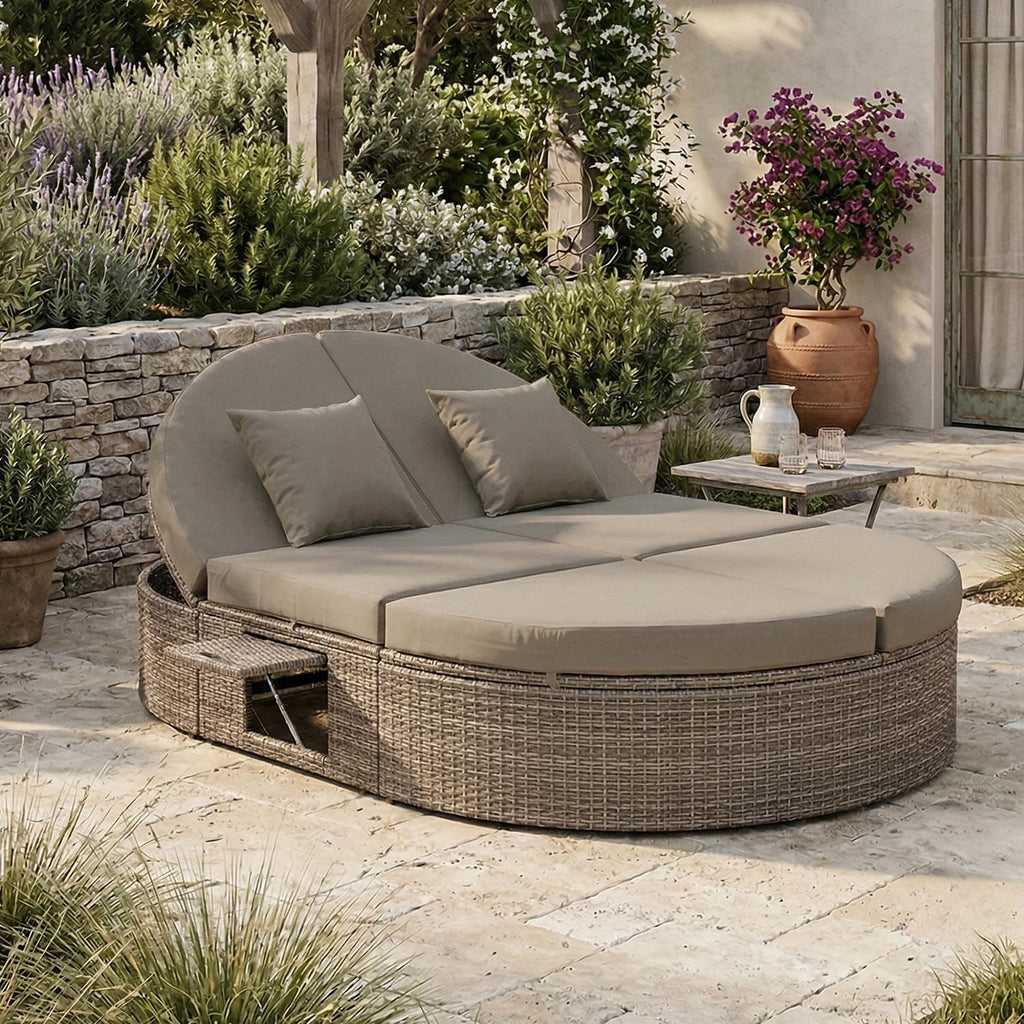 2-Person Rattan Patio Daybed