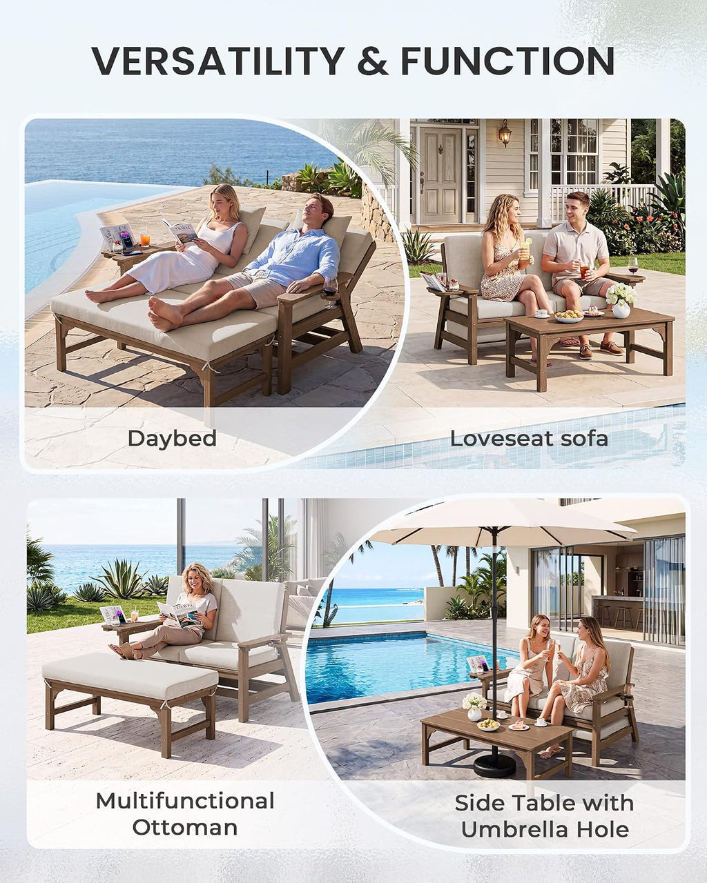 Convertible Patio Daybed Set