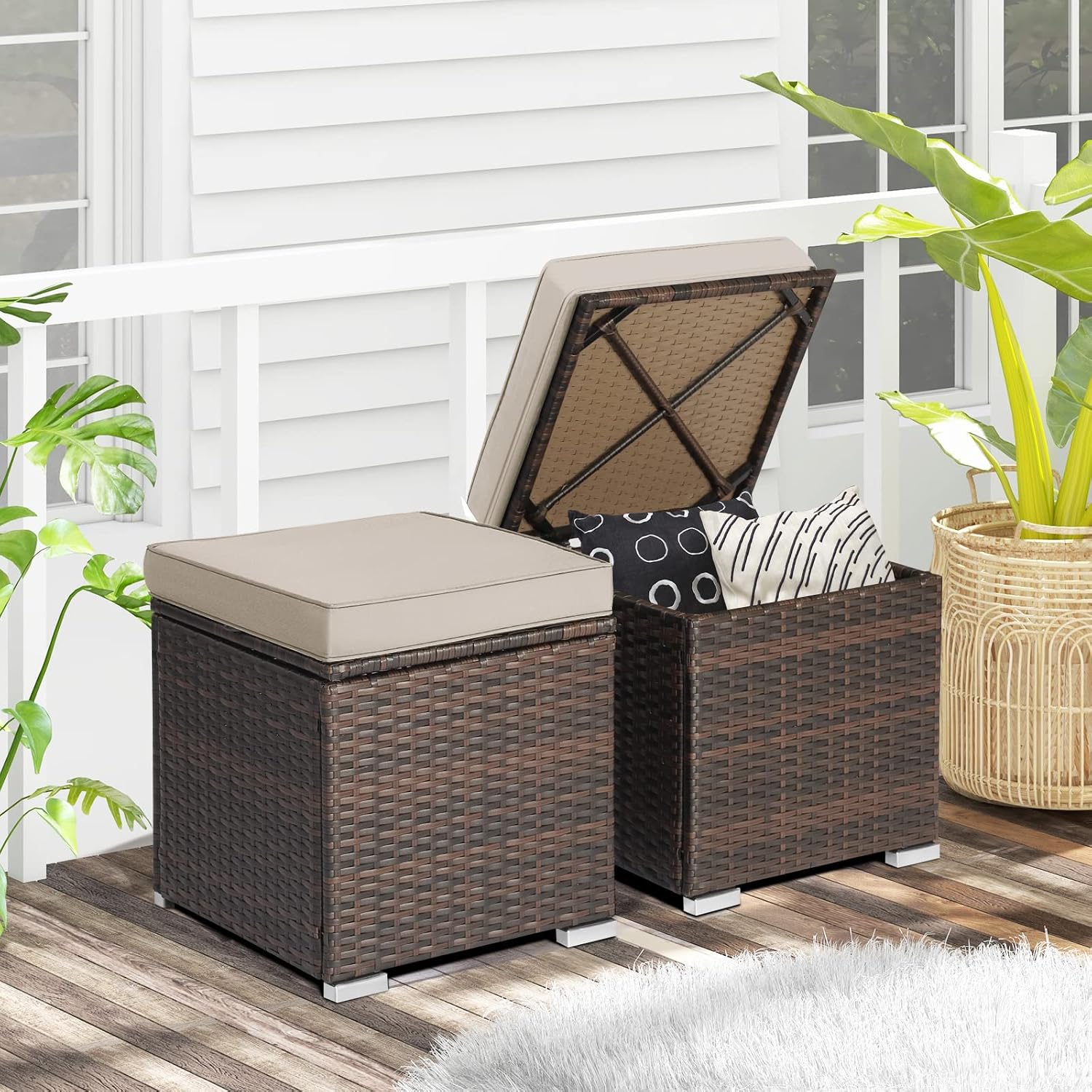 Patio Ottoman Set