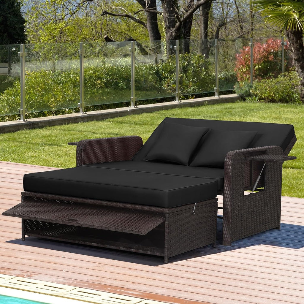 Wicker Patio Daybed Set