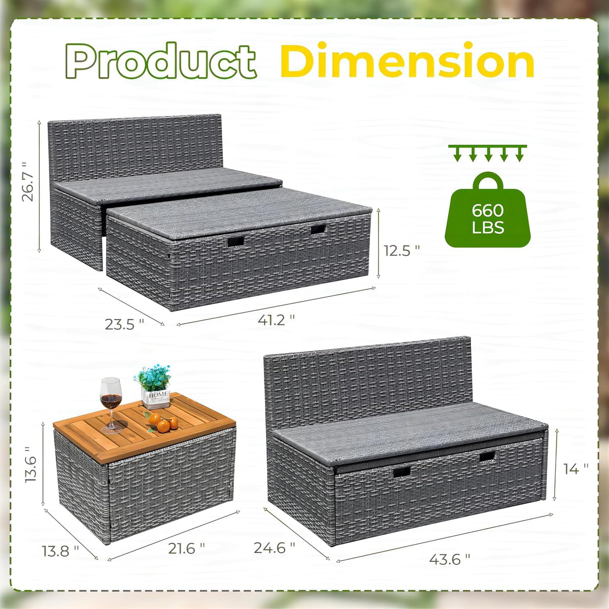 Wicker Outdoor Daybed Set