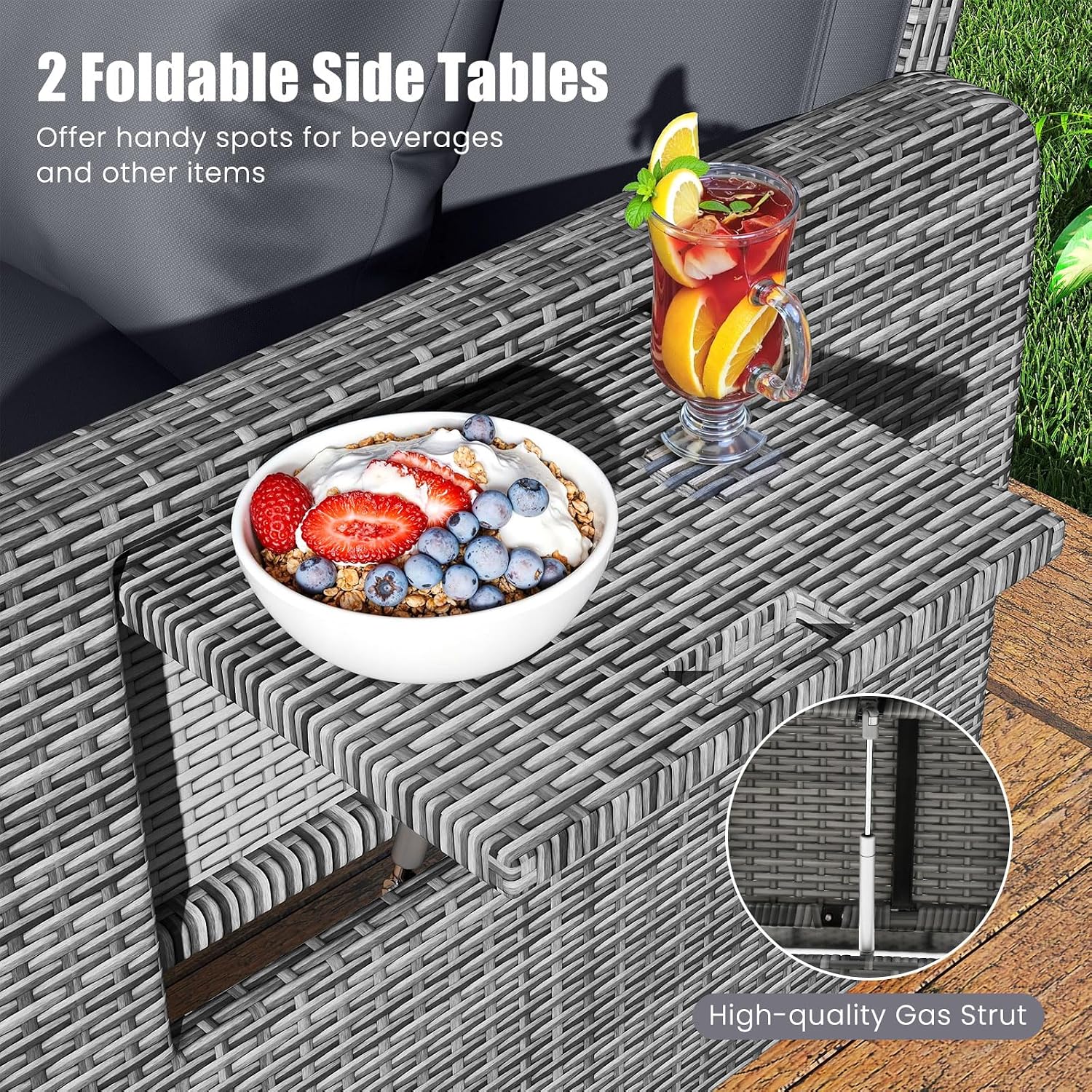 Wicker Patio Daybed Set